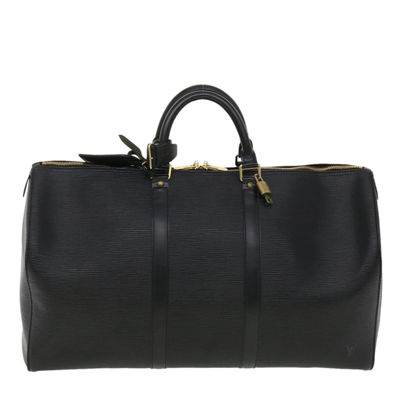 LOUIS VUITTON Epi Keepall 50 Boston Bag Noir M42962 LV Auth 40724 - Picture 2 of 16